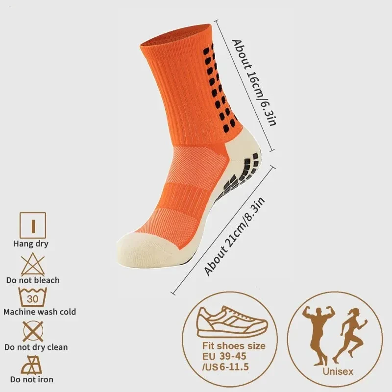 (image for) 1 Pair Men's Anti-Slip Sport Socks Football Soccer Basketball Tennis Outdoor Grip Cycling Riding Comfortable Non-Slip Design
