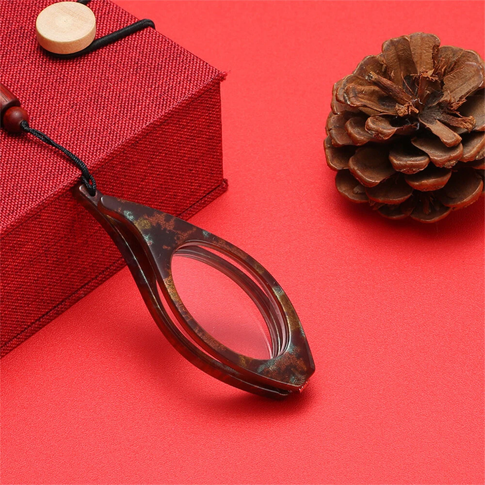 (image for) 1Pcs Mini Folding Neck Hanging Reading Glasses Portable Lanyard Necklace Comfortable Anti-blue Light Presbyopia Glasses
